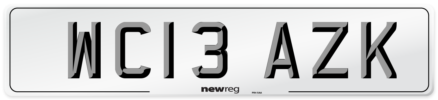 WC13 AZK Number Plate from New Reg